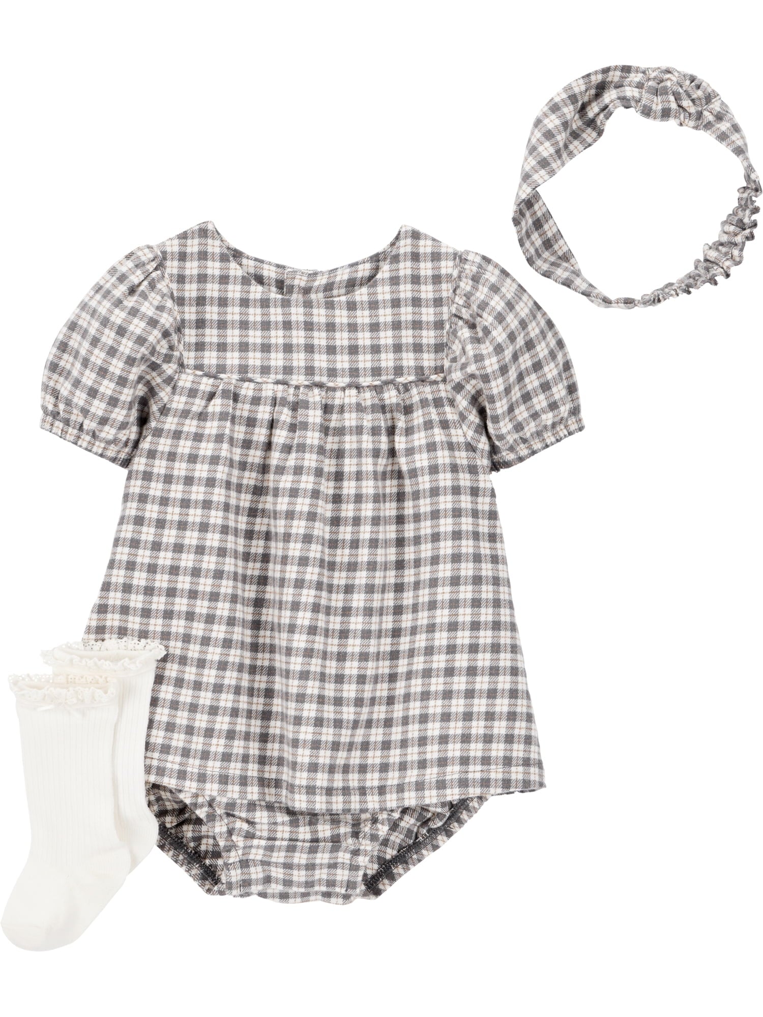 Carter's Child of Mine Baby Girl Bubble Romper Set, 3-Piece, Sizes 0/3-24 Months