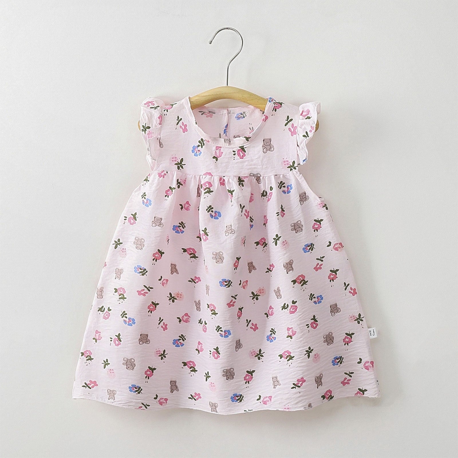 Cethrio Girls Sundresses, Cotton Flower Print Sleeveless Birthday Summer Dresses Dark Gray Size 6Months-11T