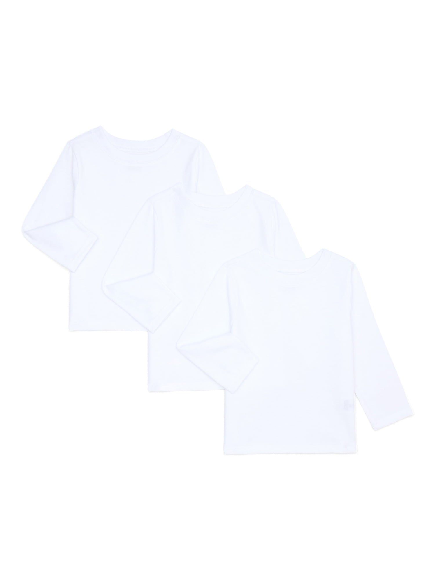 Garanimals Baby Boys Solid Tee with Long Sleeves, 3-Pack, Sizes 0M-24M