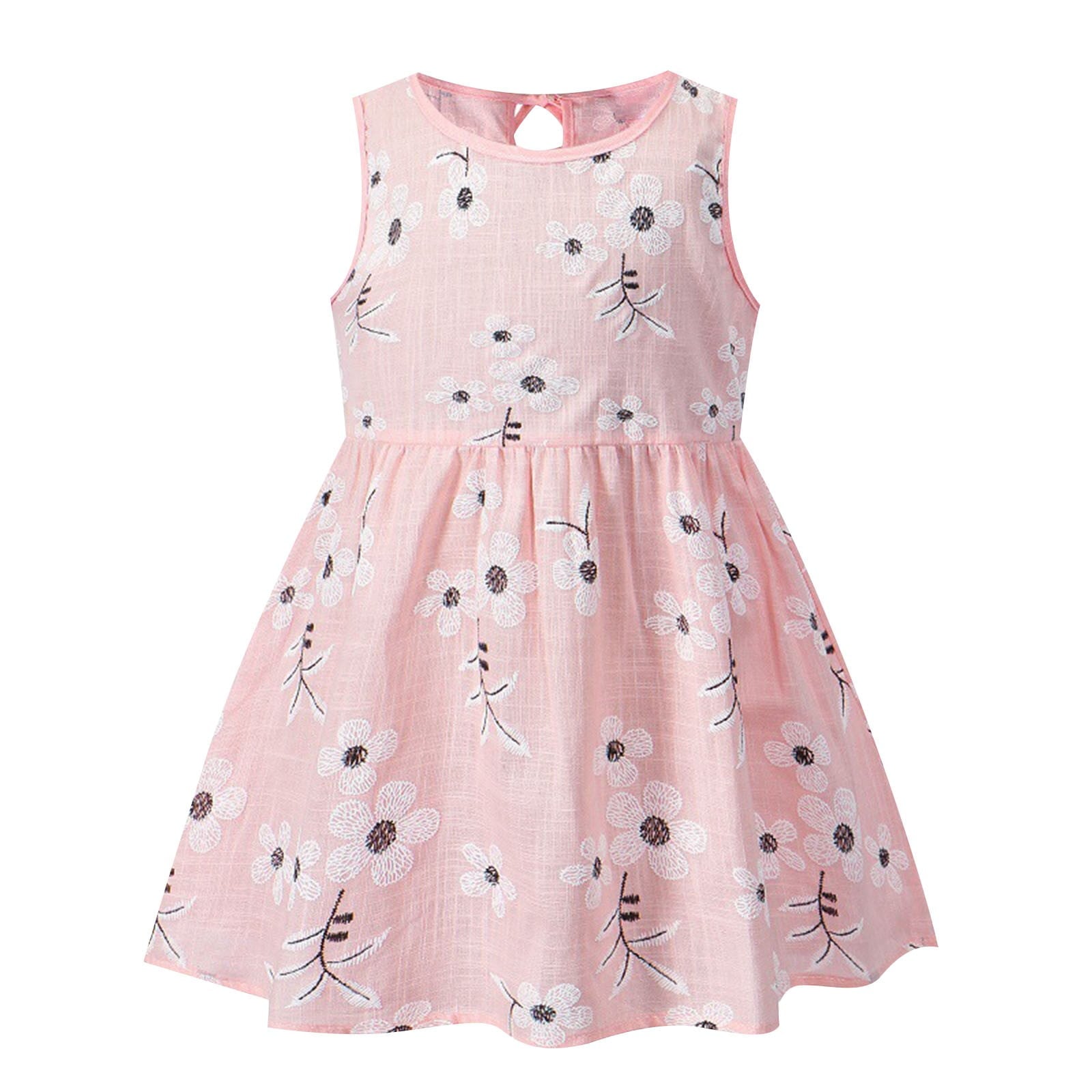 born Infant Baby Girl Princess Dress Cotton Toddler Girl Clothes Sleeveless Flower Sundress Summer Beach Dresses for Girl 2-7 Years